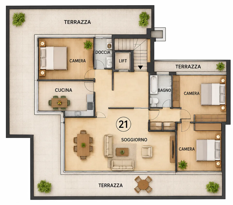 Exklusives Penthouse mit Panoramaterrasse und 180°-Seeblick – foto 10 di 10