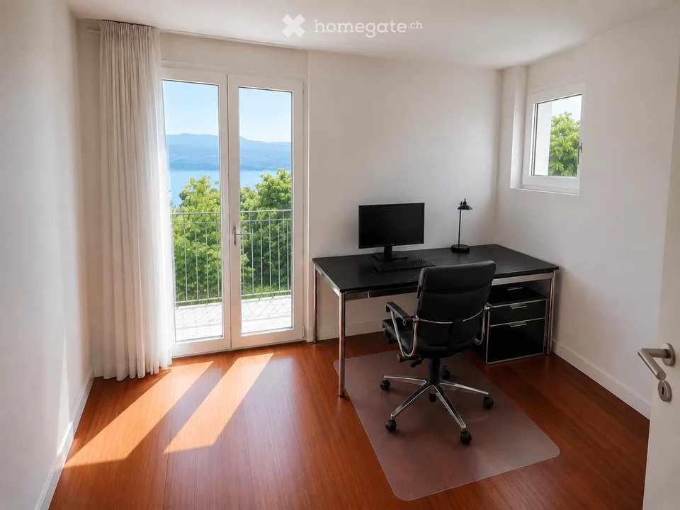 Appartement spacieux 5,5 pièces avec vue sur le lac, balcon et pièce hobby supplémentaire de 20 m²