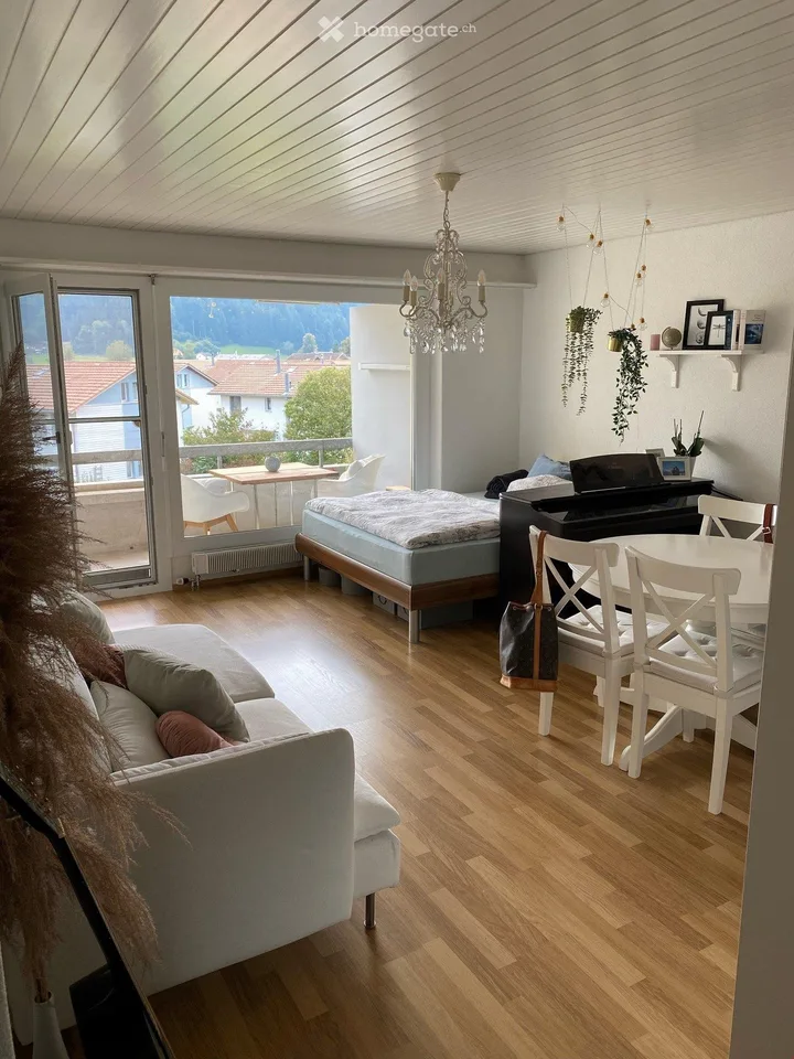 Cozy apartment with a green view in Zäziwil