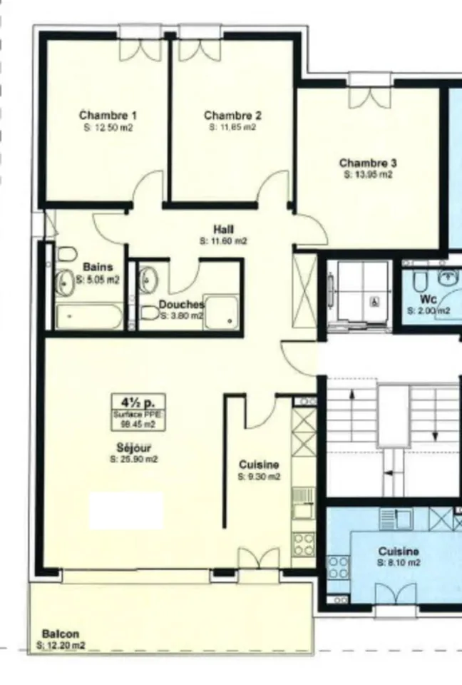 Wohnung mit 4,5 Zimmern und Balkon – Foto 6 von 12