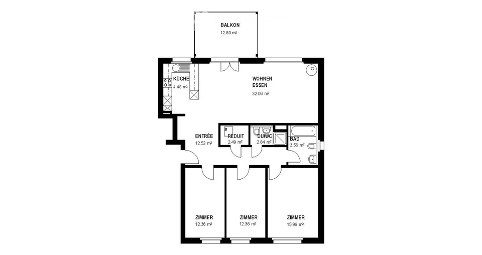 Bright 4.5-room apartment with balcony in a quiet location in Sempach