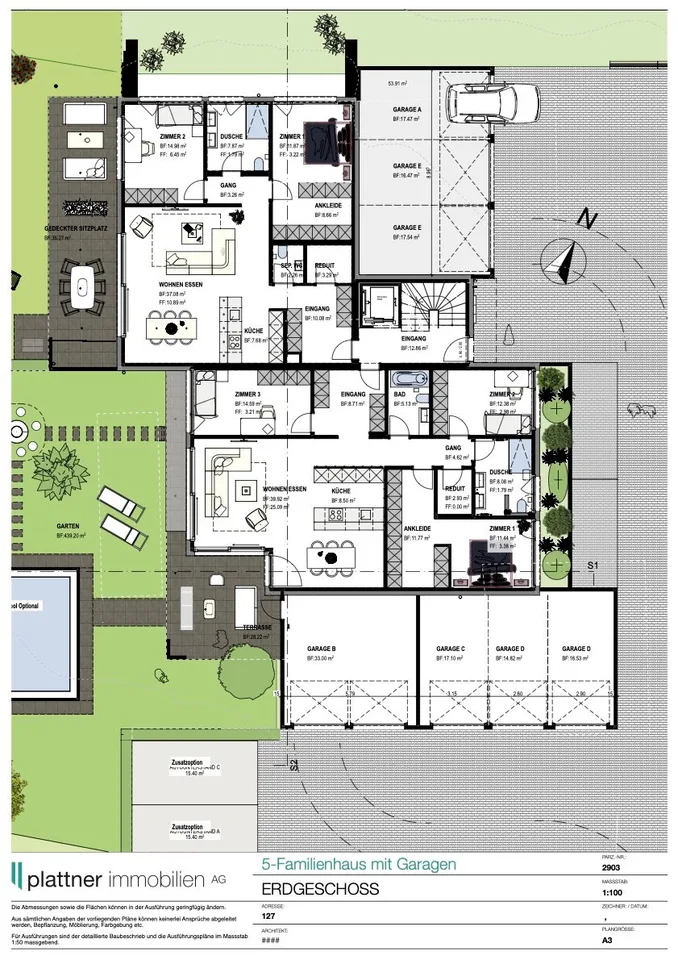 3.5 Zimmer EG-Wohnung mit 112m2 Landanteil/ 35m2 deckter Sitzplatz – Foto 6 von 8