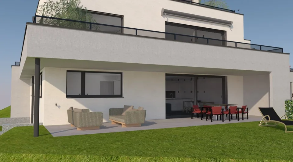 3.5 Zimmer EG-Wohnung mit 112m2 Landanteil/ 35m2 deckter Sitzplatz – Foto 2 von 8
