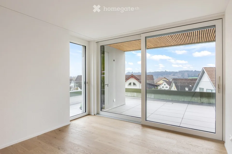 Sunny 3.5 room new building terrace apartment with a view of the mountains and owner-occupier standard