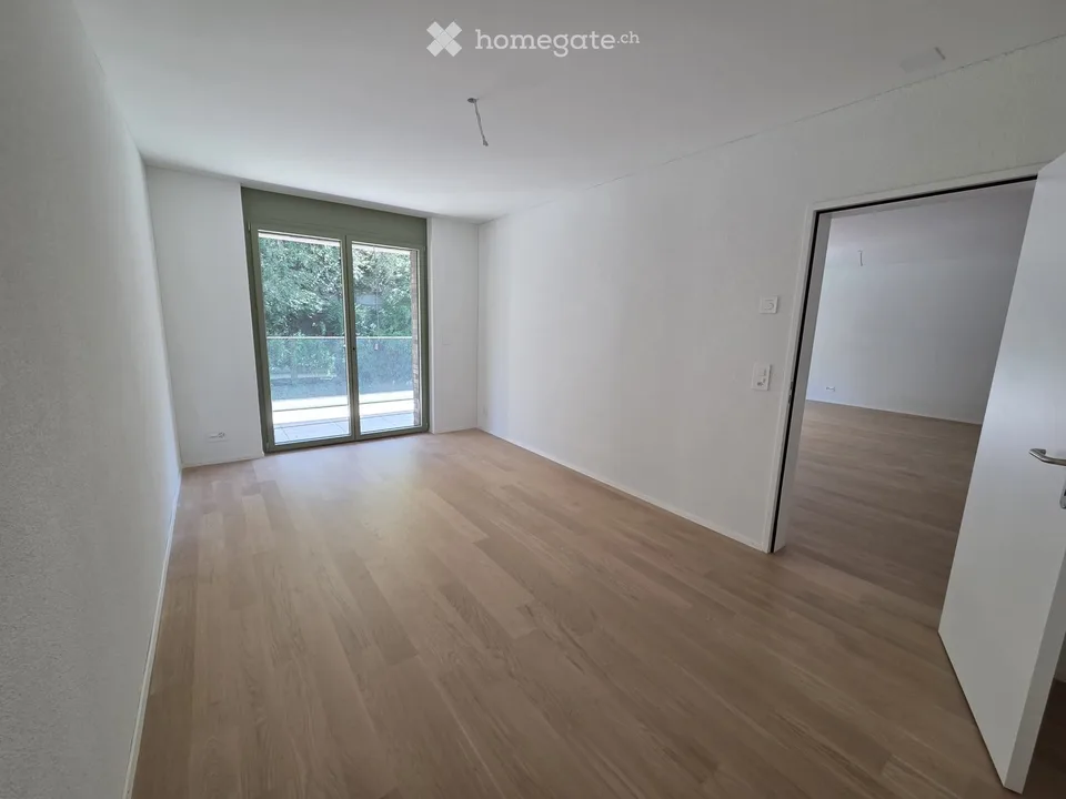 Vivre au bord de la rivière : appartement neuf de 3,5 pièces de haute qualité avec grand balcon et vue de rêve
