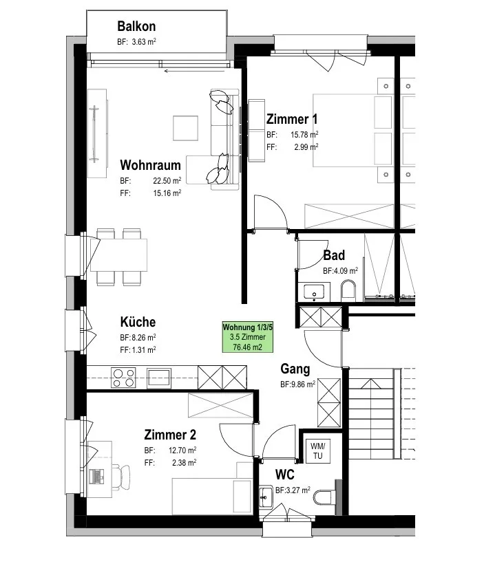 Appartamento 3.5 locali, 4500 Solothurn – foto 4 di 5