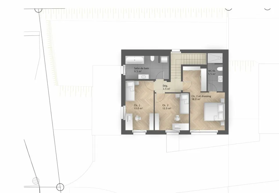 Einzelvilla 5.5 Zimmer in Corminboeuf - Grundstück A – Foto 5 von 7