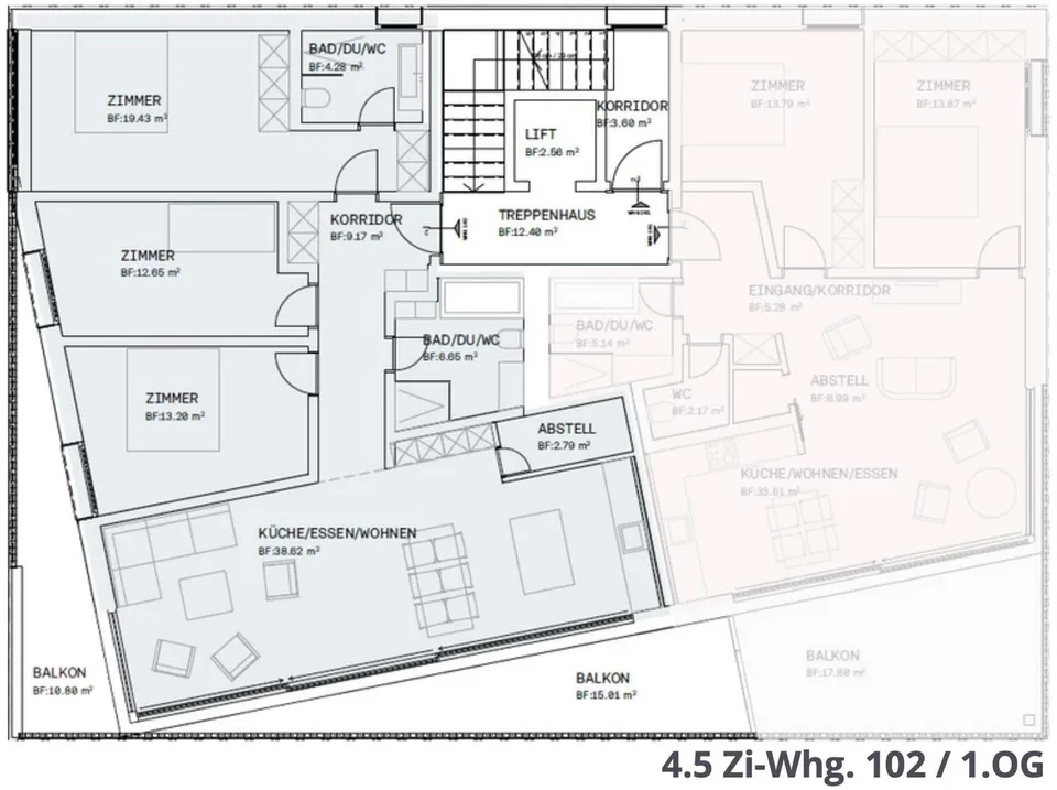 Luxuriöse 4 1/2 Zimmer Neubau Wohnung – Foto 6 von 6