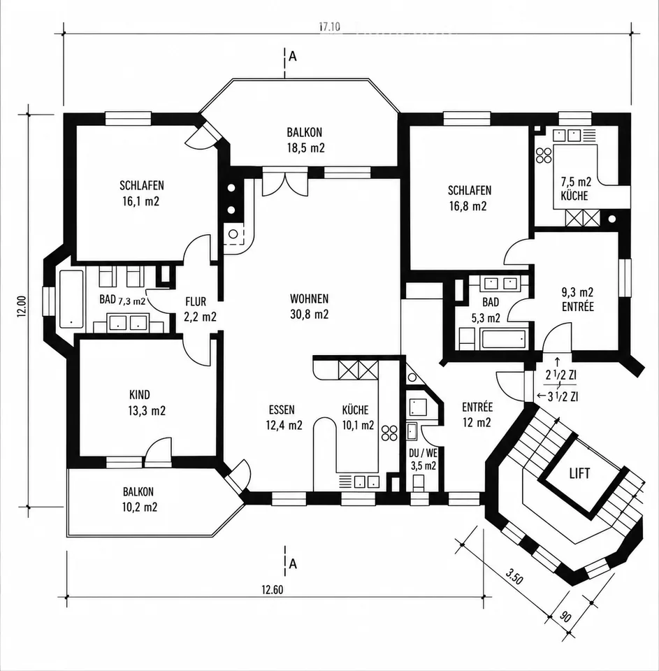 Appartement de 3½ pièces fraîchement rénové avec cheminée, balcon vitré et garage à Altnau TG