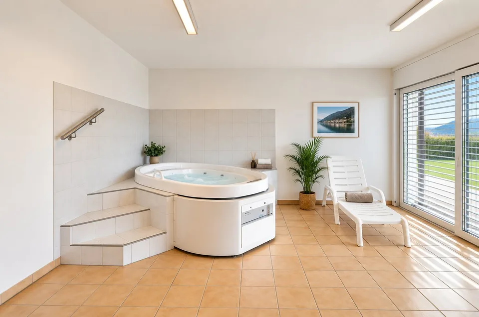 3 Zimmer mit großer Terrasse, Pool, Fitnessraum und Wellnessbereich – Foto 10 von 13