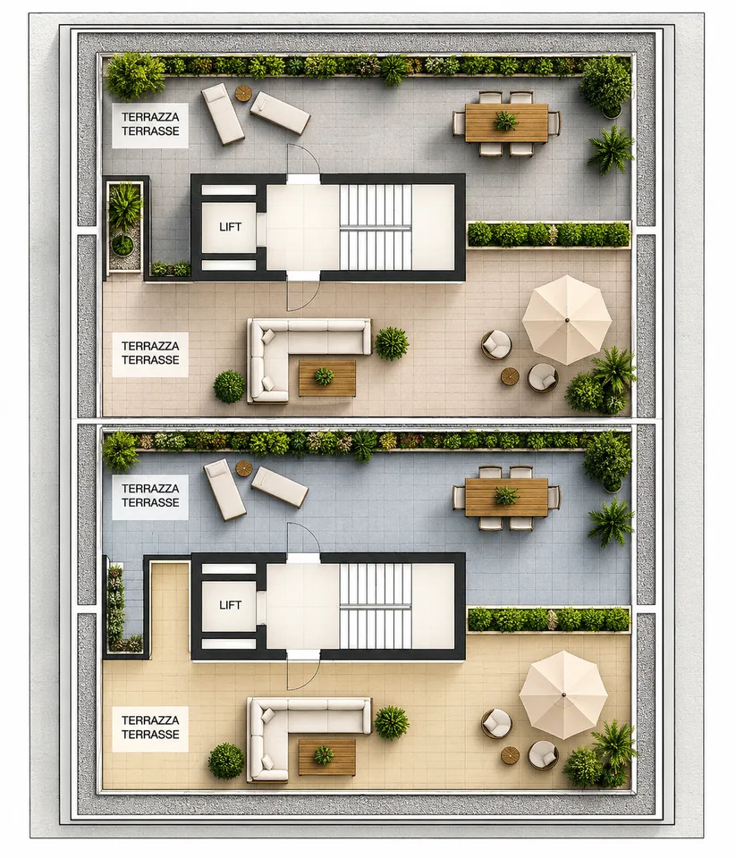 3 Zimmer mit großer Terrasse, Pool, Fitnessraum und Wellnessbereich – Foto 12 von 13