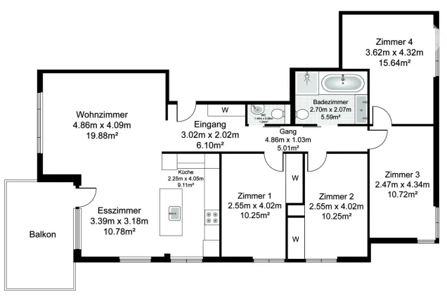 Charmantes renoviertes Apartment mit atemberaubendem Blick in Zug Weinberghöhe