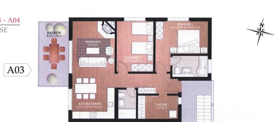 Furnished 4-room apartment in Flims Waldhaus