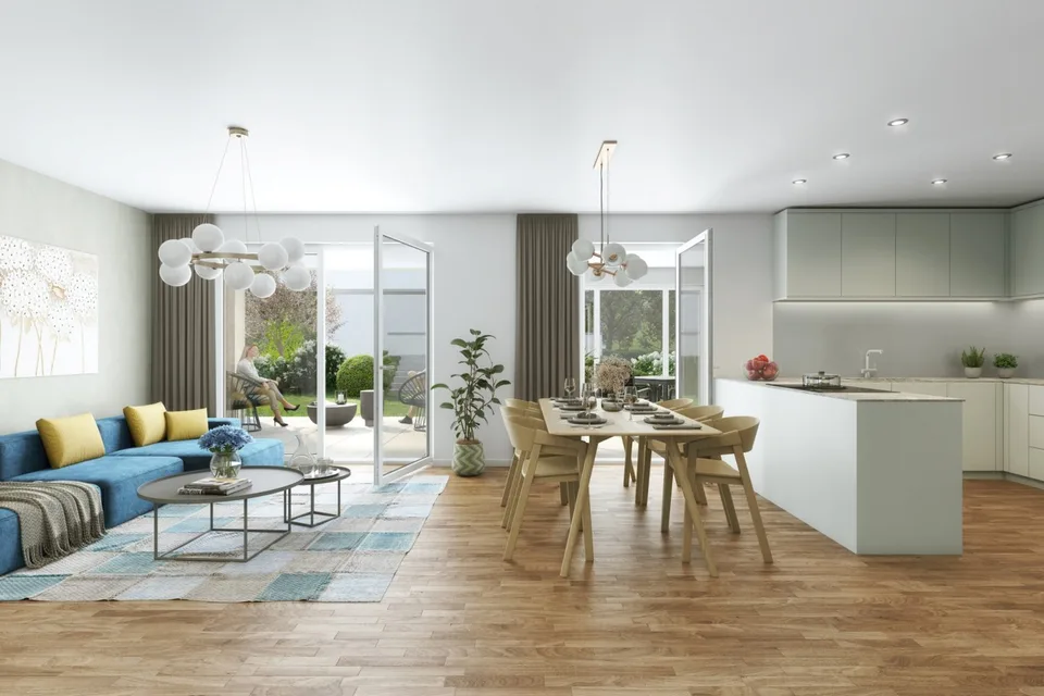 HELL, GERäUMIG UND MODERN MIT GROSSEM PRIVATGARTEN / WOHNUNG BS1 – Foto 3 von 4