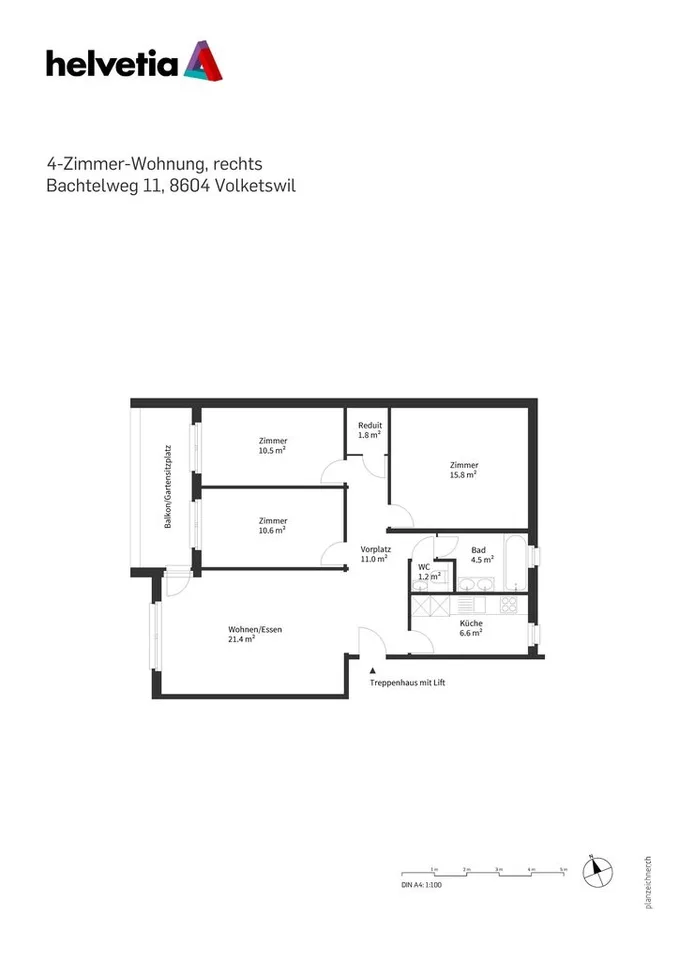 Appartement confortable de 4,5 pièces