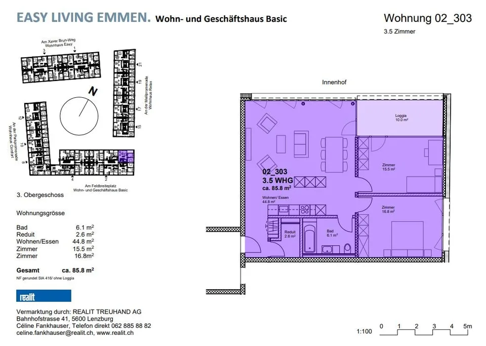 Helle 3.5 Zimmerwohnung zum Wohlfühlen