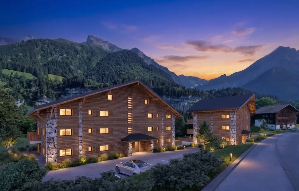 Neues 4.5-Zimmer-Attikapartment in Champéry - Hauptwohnsitz - Verkauf nach Plan (Einheit 25) – Foto 2 von 7