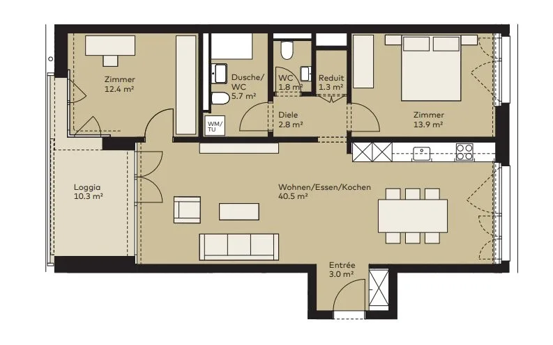 3.5 Zimmer Wohnung, 8952 Schlieren