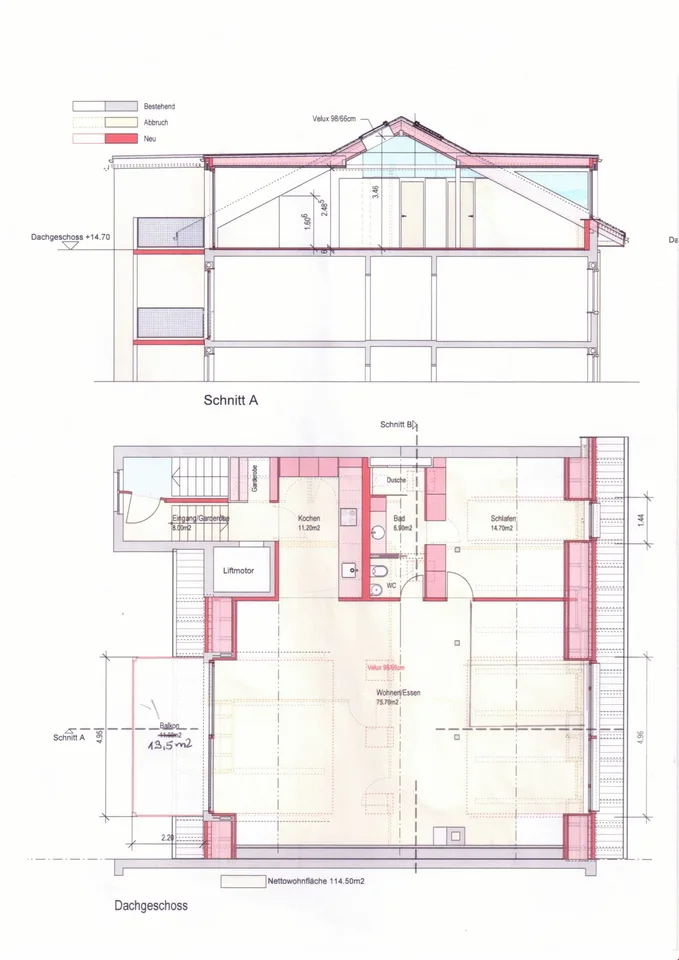 Grosszügige 2.5-Zimmer-Dachwohnung mit grossem Balkon an zentraler Lage – Foto 11 von 12