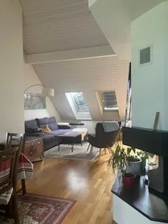 Charmant appartement de 3.5 pièces en mansarde avec balcon et cheminée à Thalwil