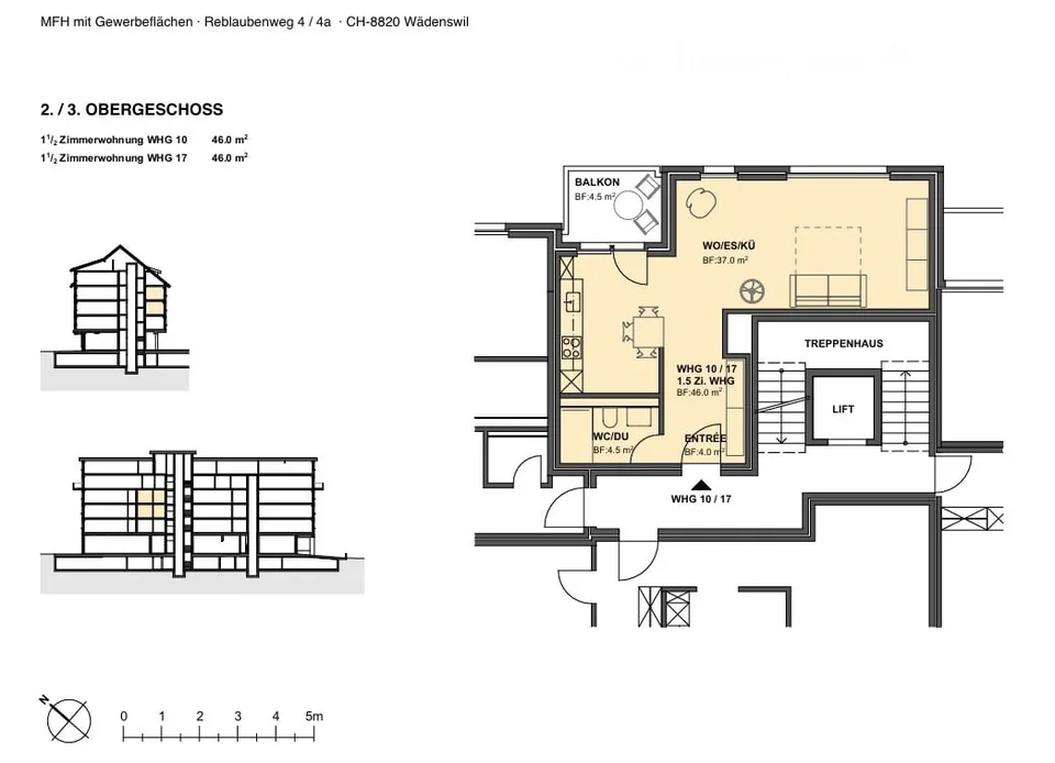 Charmante 1.5-Zimmer-Wohnung mit Balkon und Seenähe in Wädenswil