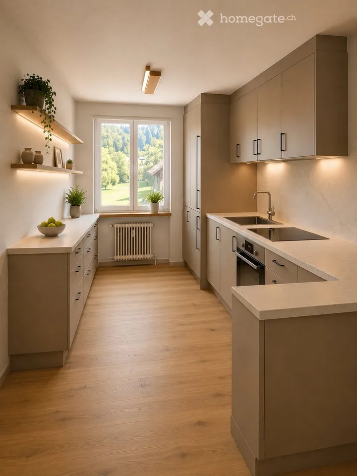 Modern 4.5-room apartment with a panoramic view of the Glarner Alps