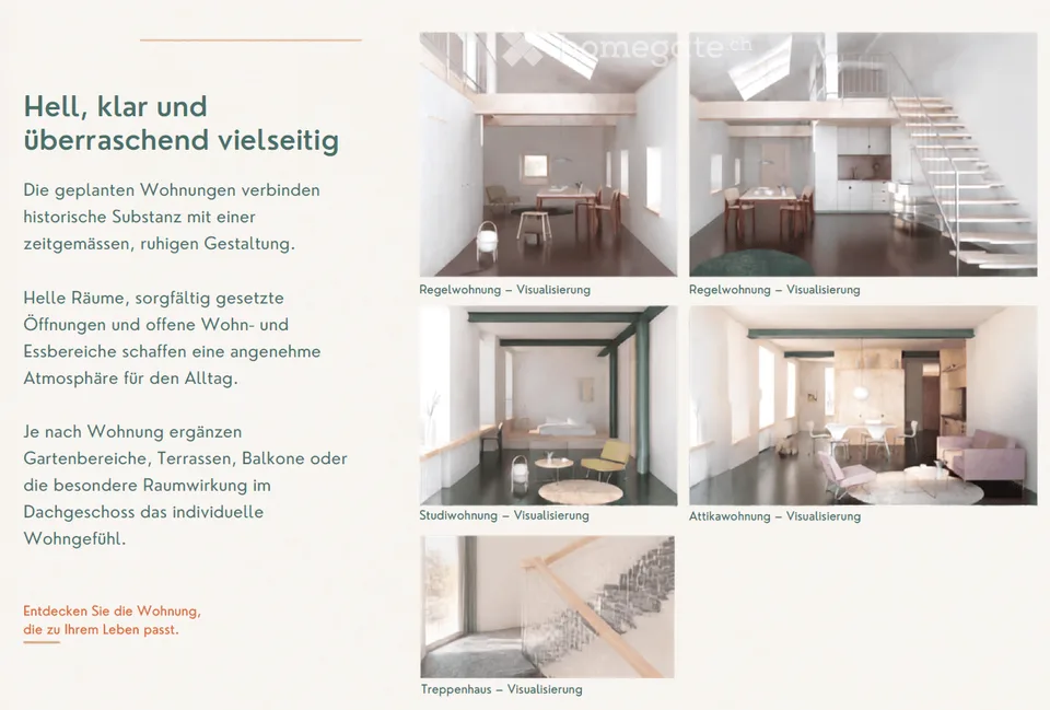 9 unique rental apartments in the old town hall in Meisterschwanden