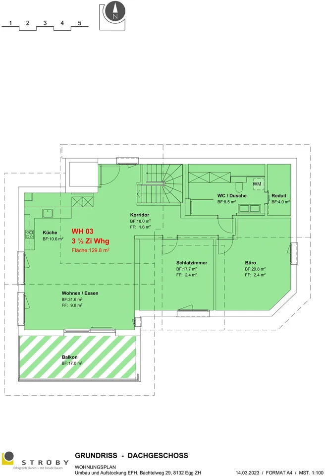 Grande nuovo appartamento in mansarda in posizione centrale con vista sulla montagna, garage incluso