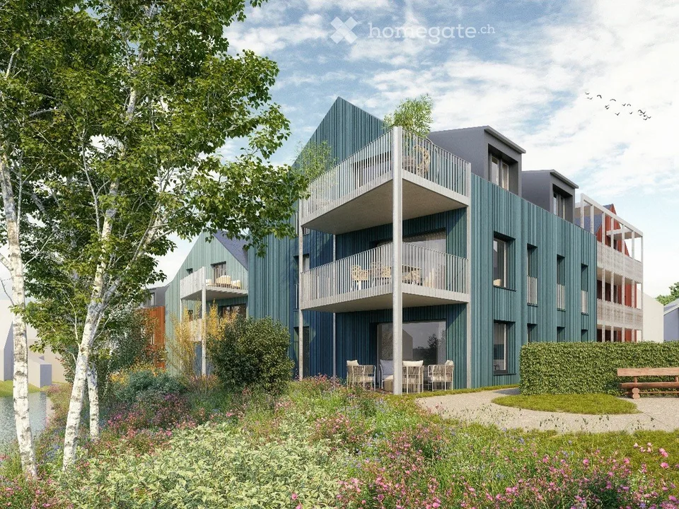 Appartements modernes 3,5 - 4,5 pièces dans 4 maisons multifamiliales en norme Minergie-P à vendre – photo 2 sur 9