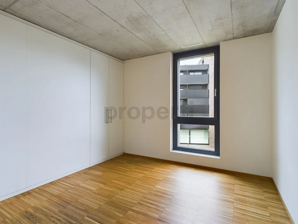 Gedeckte Terrasse und Minergie-Komfort, eigener Waschturm und Einstellhallenplatz