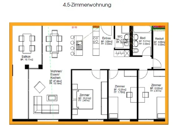 Modern 4.5-room apartment on the outskirts of Magden