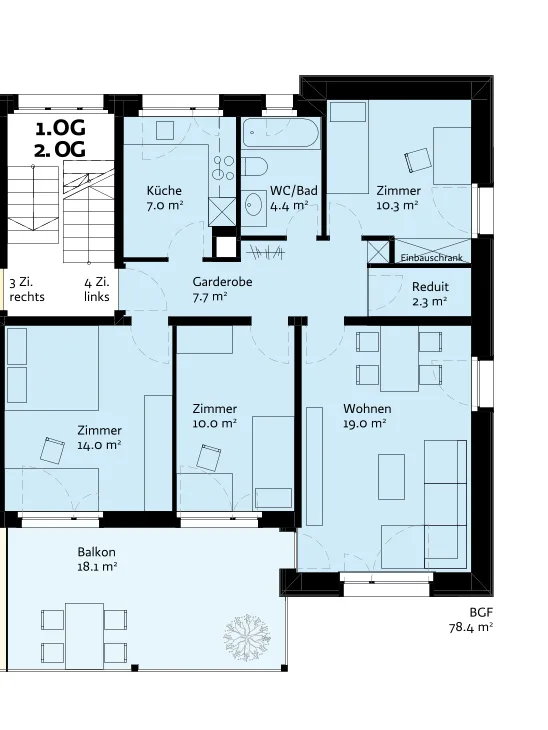 Appartement 4 pièces lumineux avec balcon à Beinwil am See – disponible immédiatement