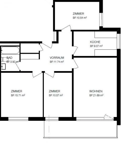 zentral gelegene Wohnung mit grosszügigem Balkon