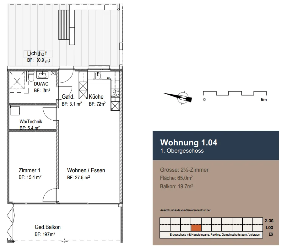 Appartement moderne 2,5 pièces à Zofingen – adapté aux seniors et confortable