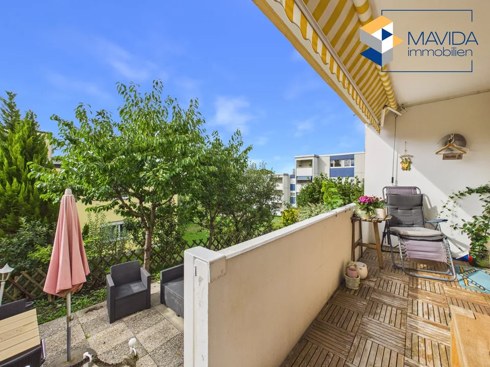 Ruhig und sonnig mit Balkon und Gartensitzplatz
