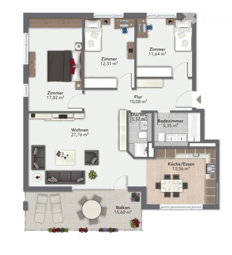 Bright 4.5-room apartment with balcony in Neerach