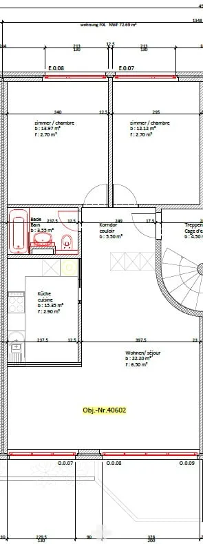 3.5-Zimmerwohnung im Hochparterre / App. 3.5 pièces rez-de-chaussée – photo 7 sur 7