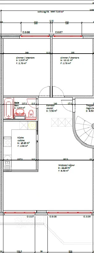 App. 3.5 pièces 1-er étage / 3.5-Zimmerwohnung 1. OG – photo 9 sur 9