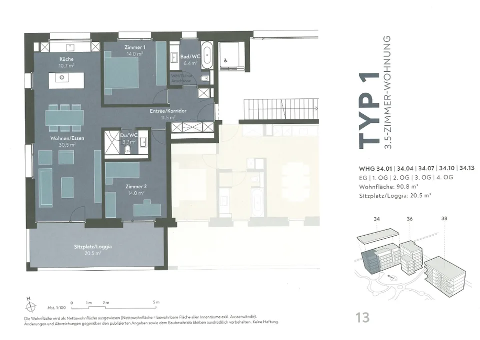 Living in Arrivo, attractive, modern 3.5-room apartment on the 4th floor