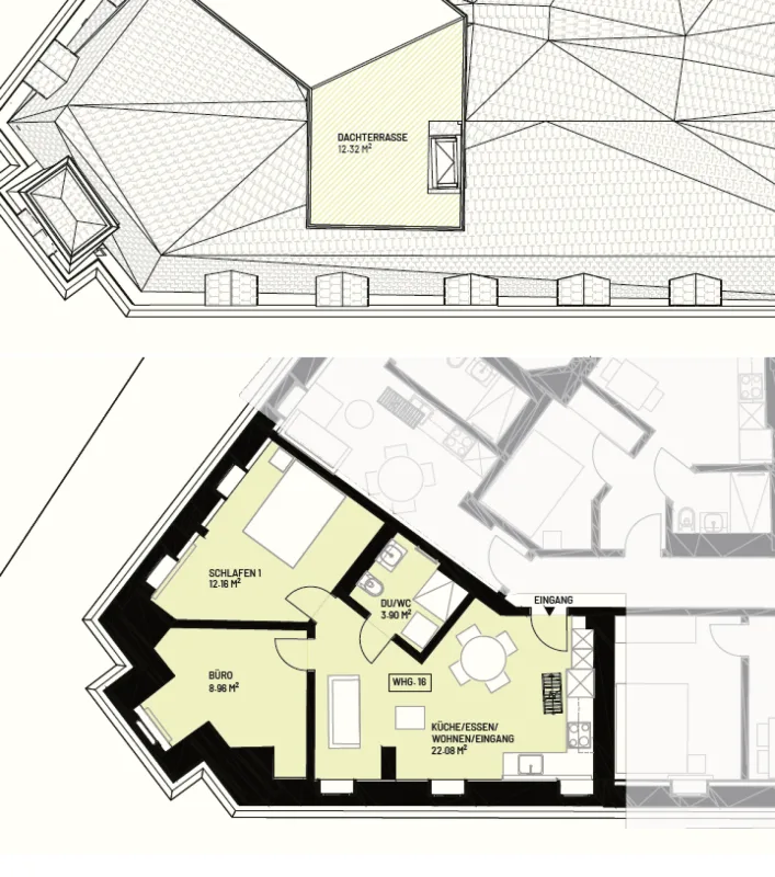 EXCLUSIVE: 3.5-room apartment with modern construction standards and unique rooftop terrace