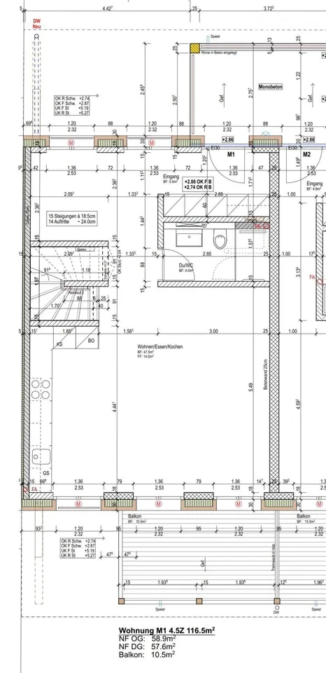 Maisonette spacieuse 4.5 pièces avec balcon & tour de buanderie