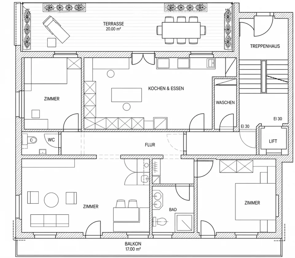 Appartamento 4.5 locali | Panorama, balcone, terrazza | Sauna | Elettricità & WLAN inclusi | Arredamento possibile