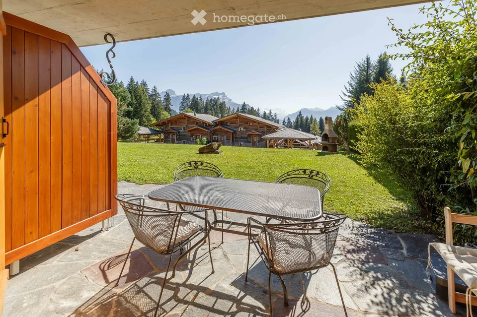 Appartement dune pièce meublé avec jardin Chesières/Villars