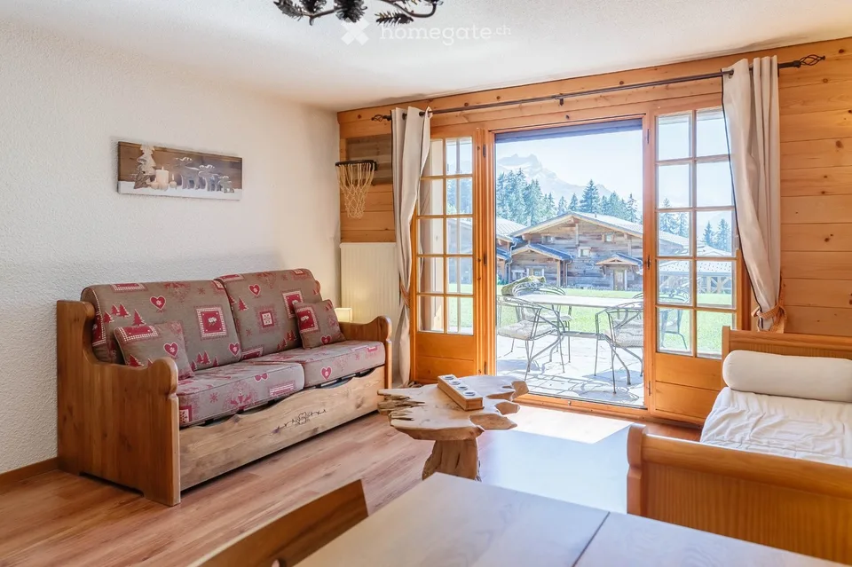 Appartement dune pièce meublé avec jardin Chesières/Villars