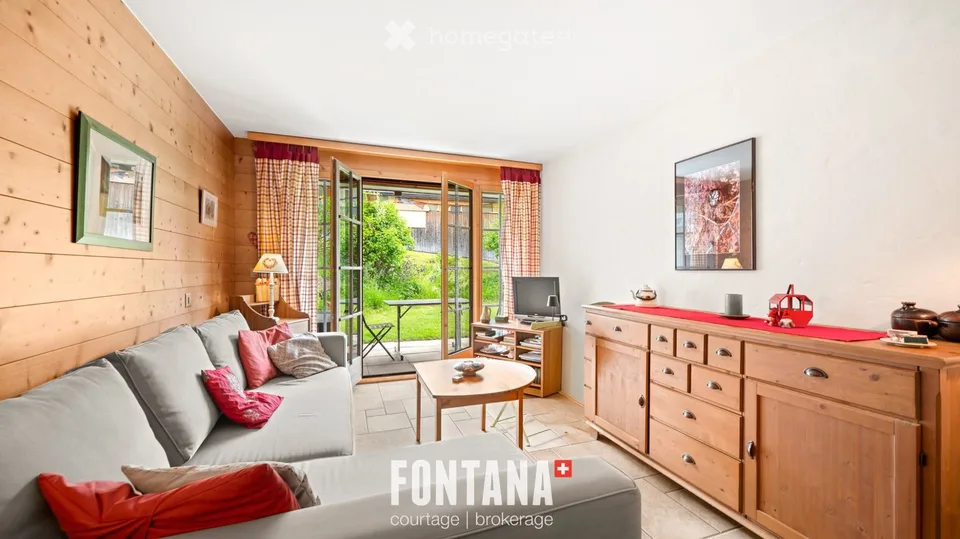 Appartement d'une pièce meublé avec terrasse aux Diablerets