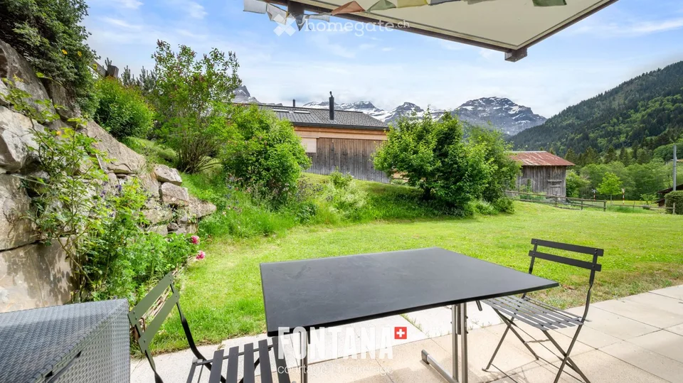 Appartement d'une pièce meublé avec terrasse aux Diablerets