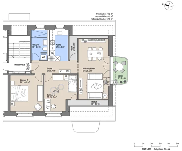 Helle und zentrale Wohnung in unmittelbarer Nähe zur Seeanlage Küsnachter Horn