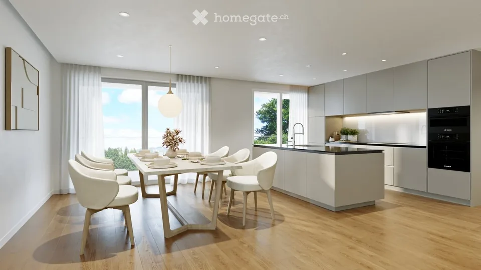 Appartement neuf de 2,5 pièces avec espace de séjour - Seefeld Mosen sur le lac de Hallwil