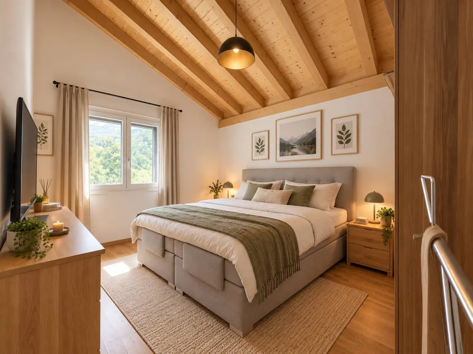 Dachwohnung mit 4,5 Zimmern und Bergblick – Foto 7 von 11