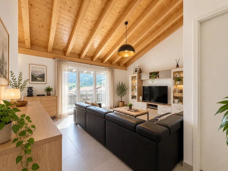 Dachwohnung mit 4,5 Zimmern und Bergblick – Foto 2 von 11